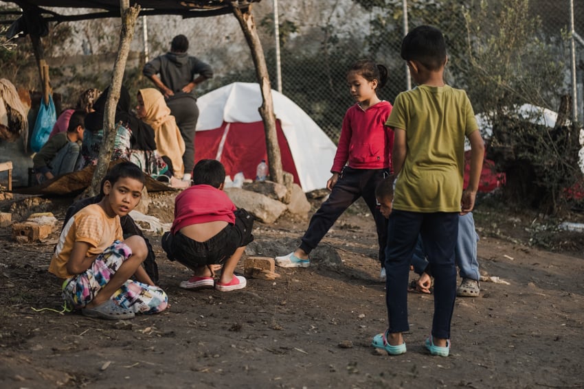 Kinderen op Lesbos